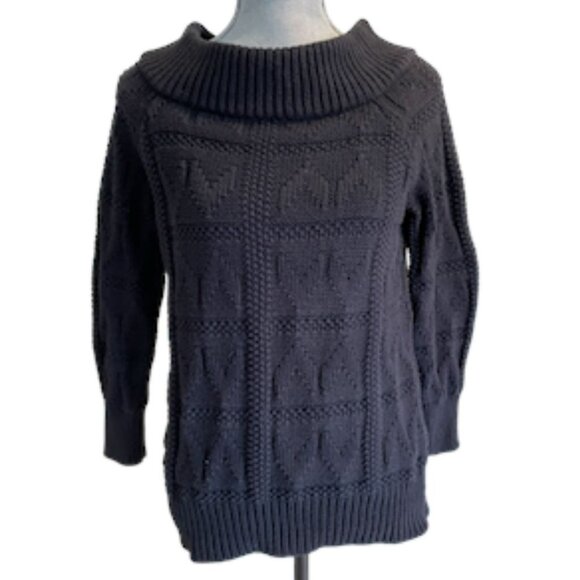 Hatch Sweaters - HATCH Maternity Heavyweight Knit Sweater Boatneck Navy Size 1 (2-4) or Small